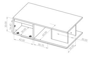 Couchtisch DEVERTTI Schwarz - Holzwerkstoff - 120 x 46 x 65 cm