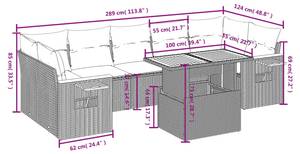 Gartensitzgruppe K4473(8-tlg) Schwarz - Massivholz - 69 x 62 x 62 cm