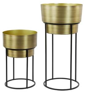 Blumentopf Nizi 2er Set Gold - Metall - 38 x 76 x 38 cm