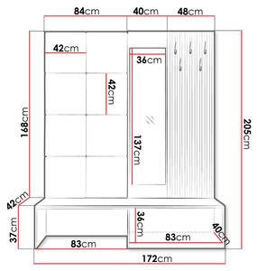 Garderoben-Set Premium Esche Schwarz Dekor