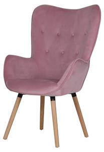 Ohrensessel CLEO Pink - Textil - 61 x 107 x 70 cm