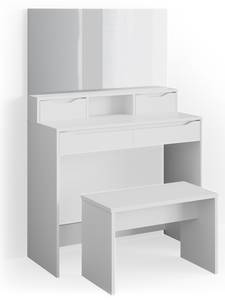 Schminktisch Ruben Weiß mit Sitzbank Weiß - Holzwerkstoff - 100 x 150 x 42 cm