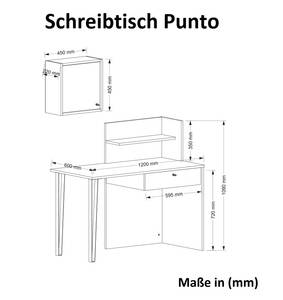 Schreibtisch Punto mit Metallfüße Weiß - Holzwerkstoff - 120 x 109 x 60 cm