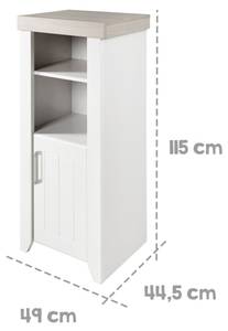 Étagère sur pied Wilma Blanc - Bois manufacturé - 49 x 115 x 45 cm