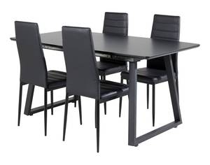 Essgruppe Inca 23 Schwarz - Massivholz - 85 x 75 x 160 cm