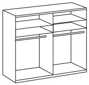 Schwebetürenschrank BRAMFELD Schwarz - Weiß - Holzwerkstoff - 225 x 236 x 64 cm