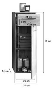 Hängeunterschrank Modern Rauchsilber 30 x 85 x 31 cm