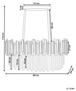 Lampe suspension GARCIA Doré - Métal - 80 x 110 x 29 cm