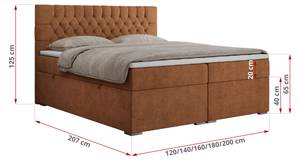 Boxspringbett PERA Breite: 180 cm - H3 - Textil