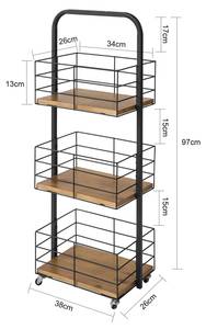 Etagère de Rangement NSR06-N Marron - Bois manufacturé - 38 x 97 x 26 cm