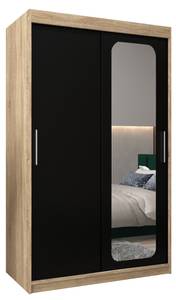 SCHWEBETÜRENSCHRANK PROMO T2 Schwarz - Eiche Sonoma Dekor - Breite: 120 cm - 2 Türen