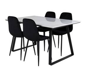 Essgruppe Estelle 44 (5-teilig) Schwarz - Massivholz - 90 x 75 x 140 cm