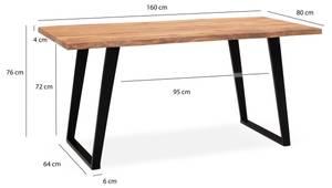 Schreibtisch WIEBKE Braun - Massivholz - 80 x 76 x 160 cm