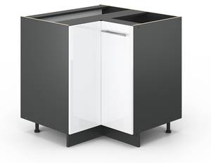 Eckschrank Fame-Line 46264 Anthrazit - Hochglanz Weiß - Tiefe: 60 cm