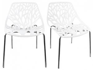 Lot 2 chaises blanches empilables - NOVA Blanc - Matière plastique - 56 x 89 x 57 cm