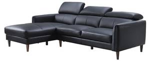 Sofa SALVI Schwarz - Echtleder - 179 x 77 x 248 cm