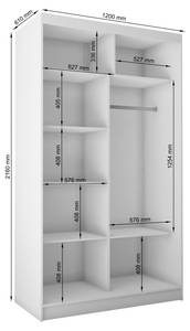 Kleiderschrank LAMELO Eiche - Weiß - Breite: 120 cm