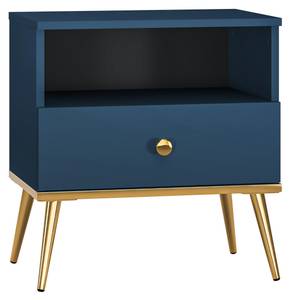 Table de chevet MARINE NS50 1D Bleu - Bois manufacturé - Matière plastique - 50 x 53 x 34 cm