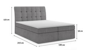 Boxspringbett BRUNOS 140 cm Mono85 Hellgrau