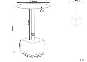 Table d'appoint COLIBRI Noir - Doré - Métal - 30 x 54 x 30 cm