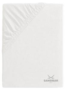 Premium Spannbettlaken mit Logo-Druck Weiß - Textil - 100 x 30 x 200 cm