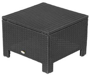 Fußstütze 841-002V02BK Schwarz - Weiß - Polyrattan - 50 x 35 x 50 cm