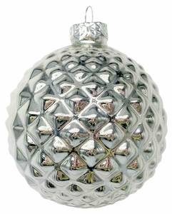 Kugel Struktur Silber - Glas - 8 x 8 x 8 cm