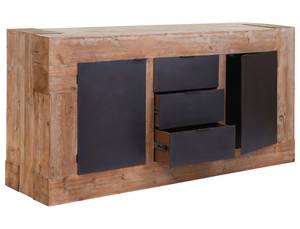 Sideboard A15 Tanne Massiv Schwarz - Braun - Metall - Holz teilmassiv - 160 x 90 x 45 cm