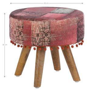 Pouf 38x36cm rouge en tissu Rouge - Bois manufacturé - Textile - 38 x 36 x 38 cm