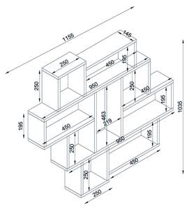 Étagère Murale Dpochesc Blanc - Bois manufacturé - 15 x 104 x 116 cm