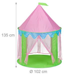 Tente pour enfants en forme de château Bleu - Vert - Rose foncé - Matière plastique - Textile - 102 x 135 x 102 cm