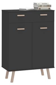 Commode Hans anthracite/goldkraft Gris - Bois manufacturé - 119 x 82 x 39 cm