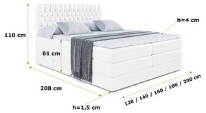 Boxspringbett DAISY KING Weiß - Breite: 160 cm