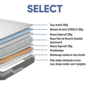 Matelas Select 90x190+oreiller Blanc - Textile - 90 x 26 x 190 cm