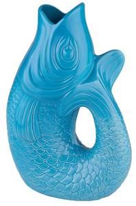 Vase/Krug Monsieur Carafon lagoon, groß Blau - Keramik - 19 x 32 x 12 cm
