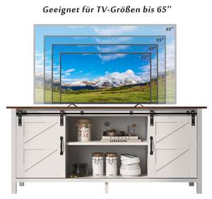 TV-Lowboard LucyWoody Ⅱ Weiß - Holzwerkstoff - Metall - 120 x 61 x 40 cm