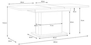 Table à manger Zeff 200 x 75 x 90 cm