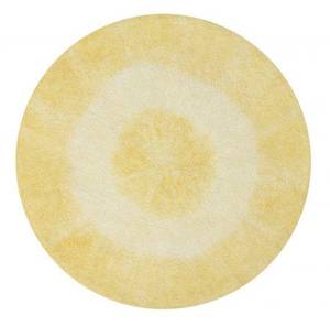 Runder Baumwollteppich mit Gelb - Naturfaser - Textil - 150 x 150 x 150 cm