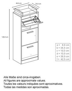 Schuhschrank Lavia V2 Anthrazit matt Weiß