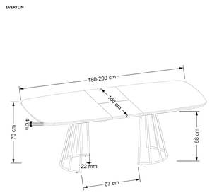 Table à manger Ewerton Marron - Bois manufacturé - 200 x 76 x 100 cm