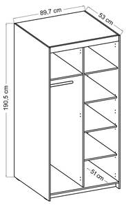 FURNIX Kleiderschrank Eliza 2D Sonoma Eiche Hell Dekor