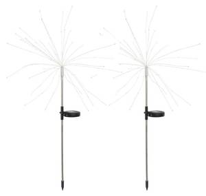 2 Solarbeacons 2x FIREWORKS SPIKE Silber - Kunststoff - 52 x 97 x 52 cm