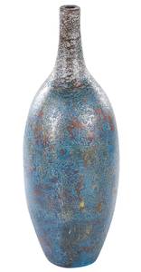 Vase décoratif PIREUS Bleu - Marron - Doré - Argenté - Céramique - 25 x 60 x 25 cm