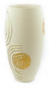 Vase en verre peint à la main Beige - Verre - 16 x 30 x 16 cm
