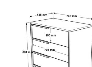 Commode OCEAN COD75 4D Blanc