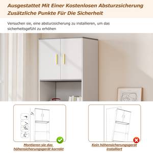 Standvitrine DianaZoom Ⅴ Weiß - Holzwerkstoff - Metall - 60 x 180 x 40 cm