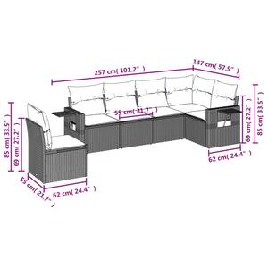 Gartensitzgruppe K4598(6-tlg) Schwarz - Massivholz - 69 x 62 x 55 cm