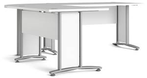 Schreibtisch Prisme Weiß - Tiefe: 230 cm