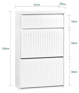 Schuhschrank FSR165-W Weiß - Höhe: 100 cm