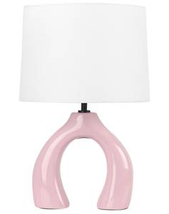 Lampe de table ABBIE Rose foncé - Blanc